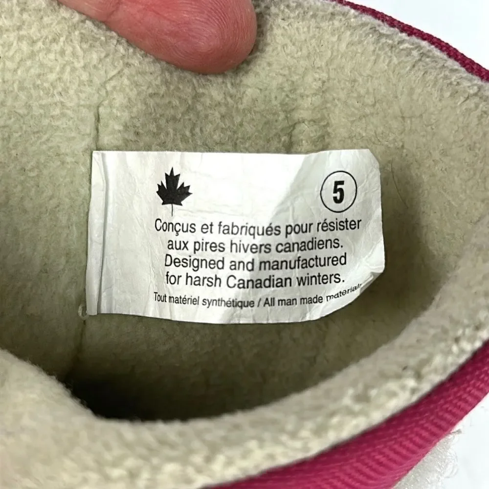 TUNDRA Teddy Baby Toddler Girl’s Pink Snow Winter Boots Canada size 5